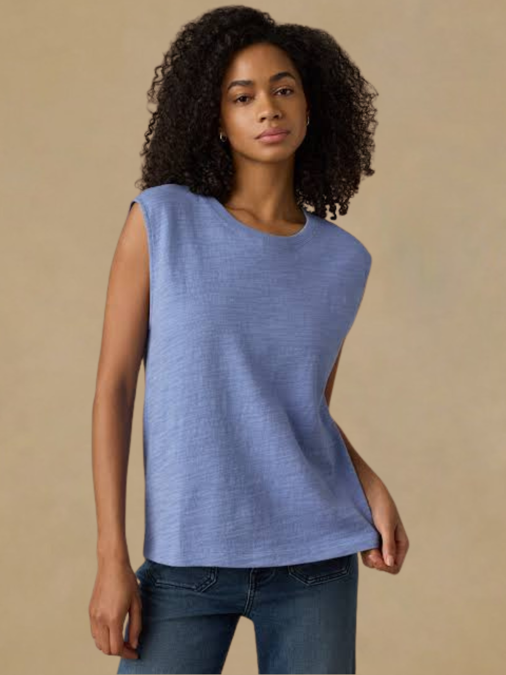 Faherty Sunwashed Slub Muscle Tank - Ocean Dusk