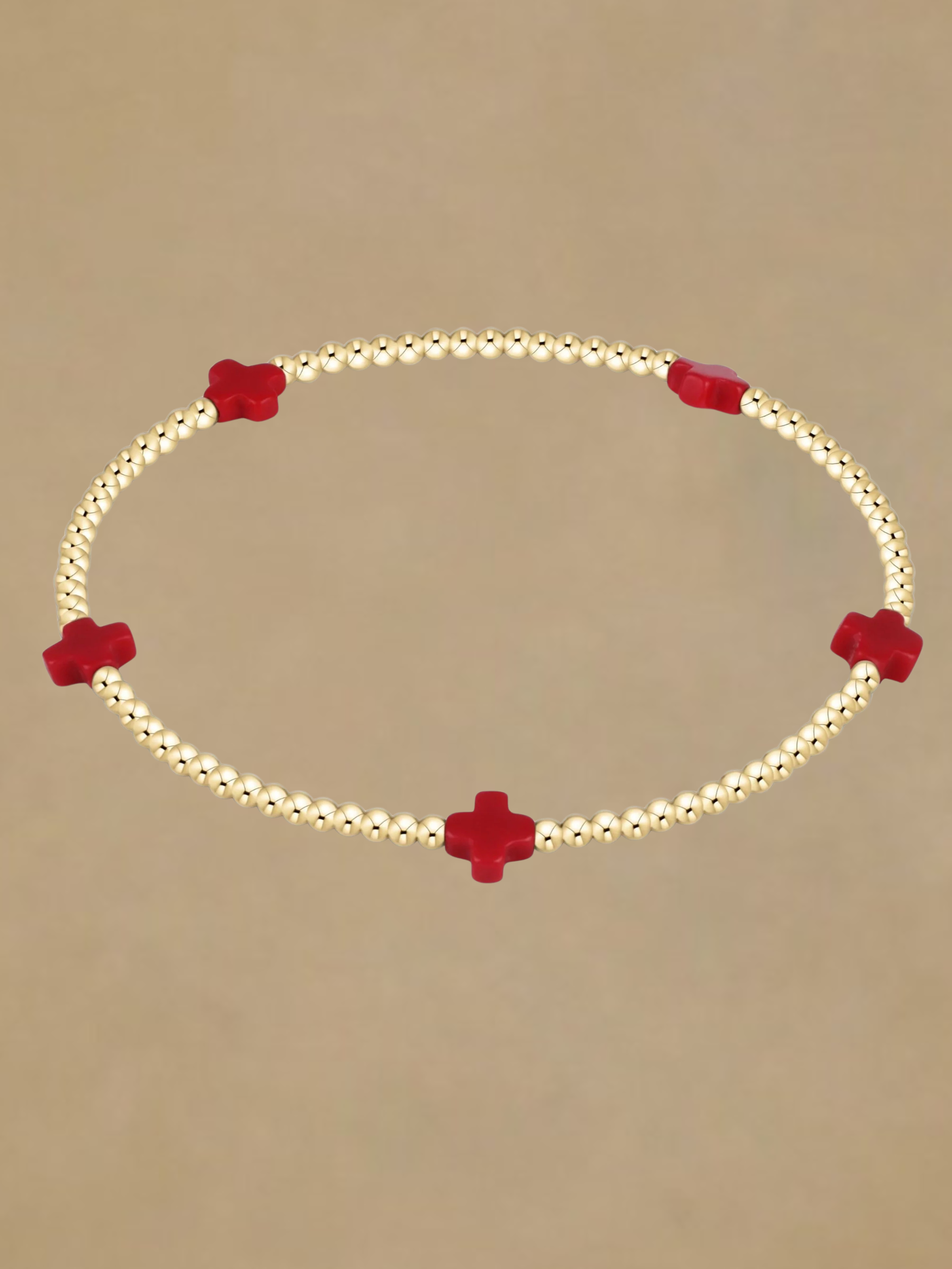 ENewton Signature Cross Small 2mm Bracelet - Red