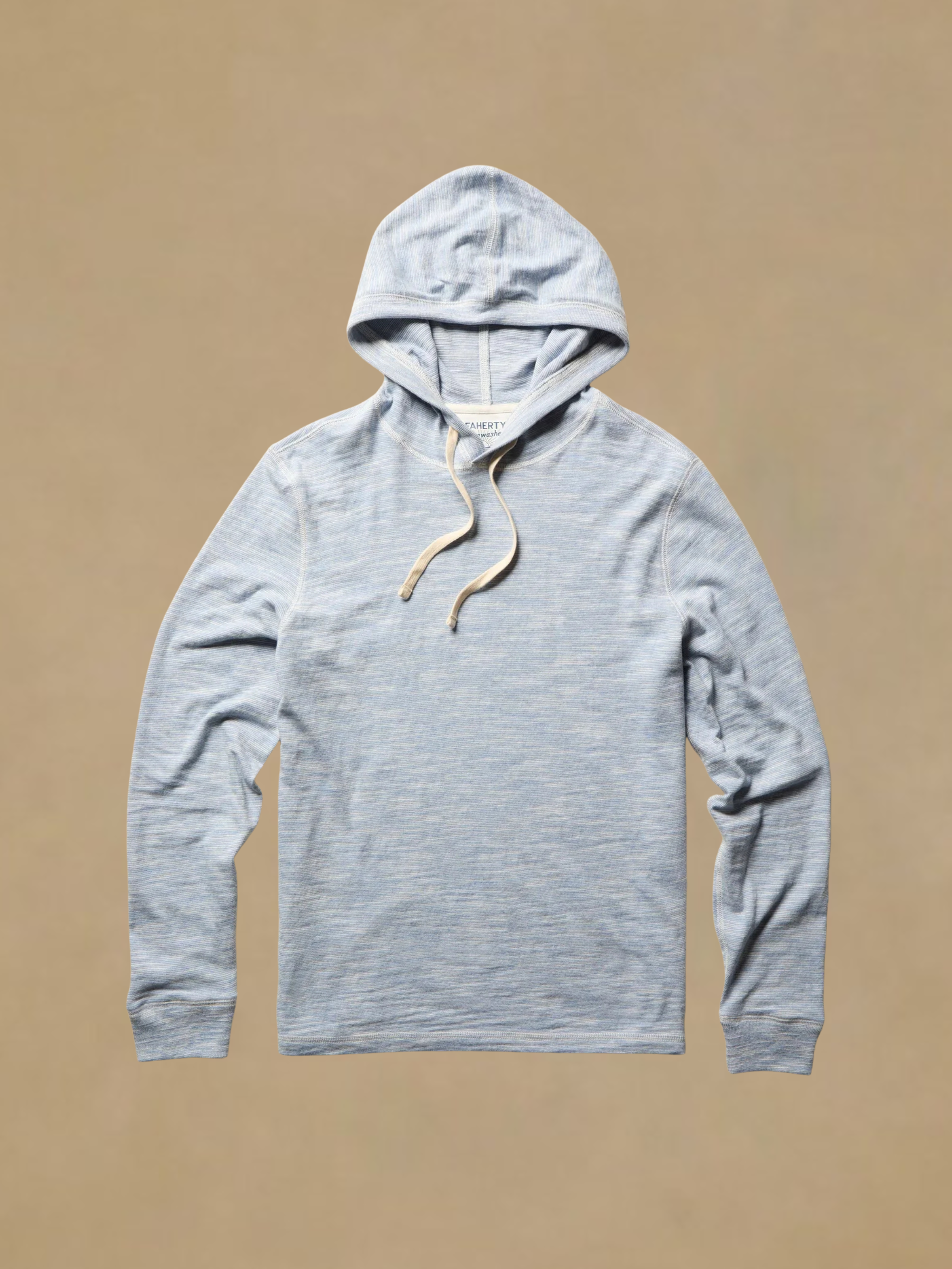 Faherty Sunwashed Organic Hoodie - Blue Ivory Feeder
