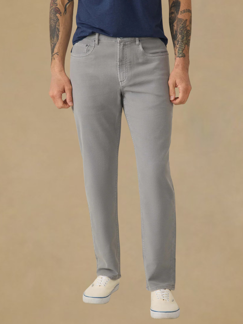 Faherty Stretch Terry 5 Pocket Pant - Iron