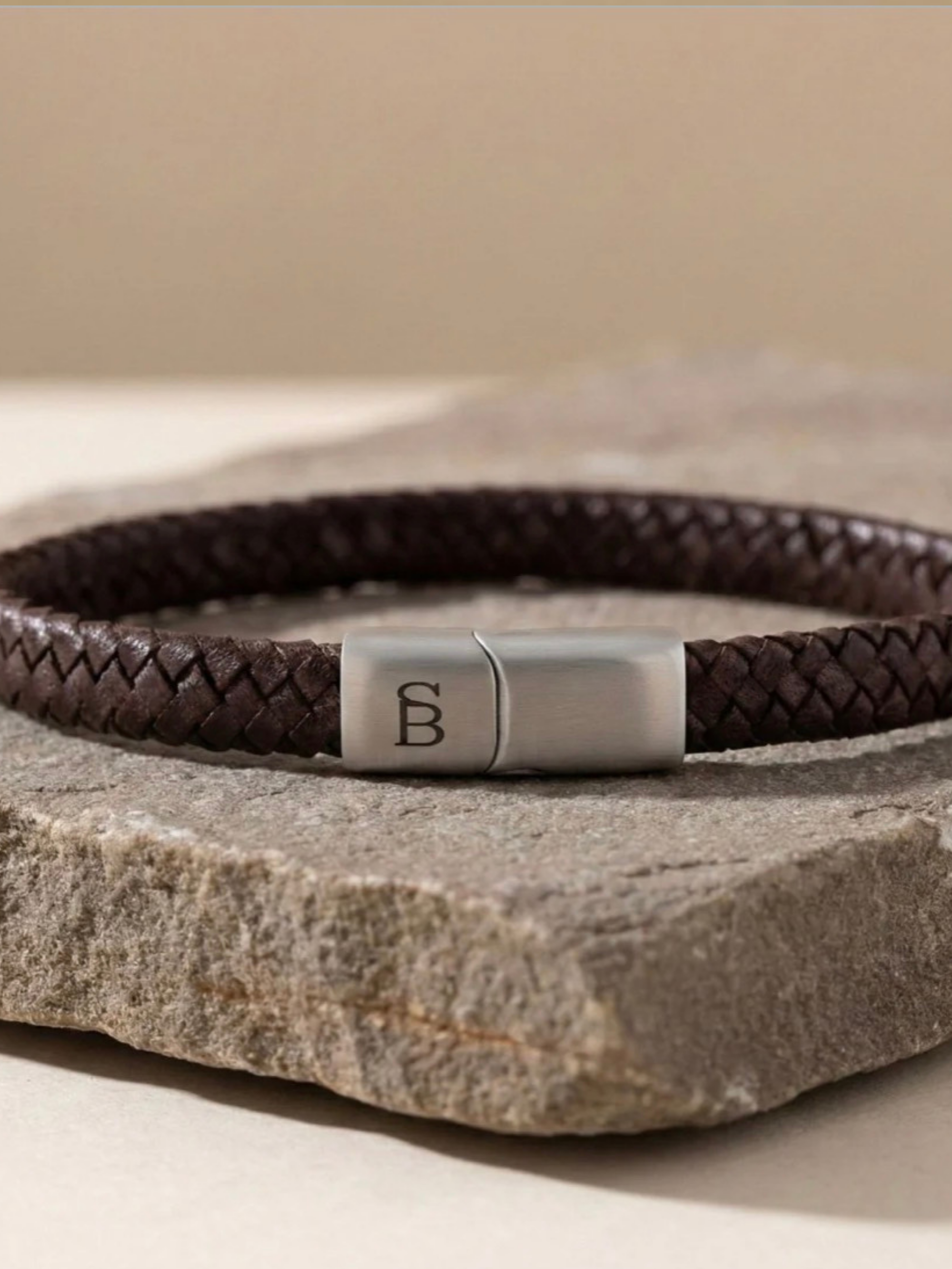 Steel & Barnett Leather Bracelet- Vintage Brown