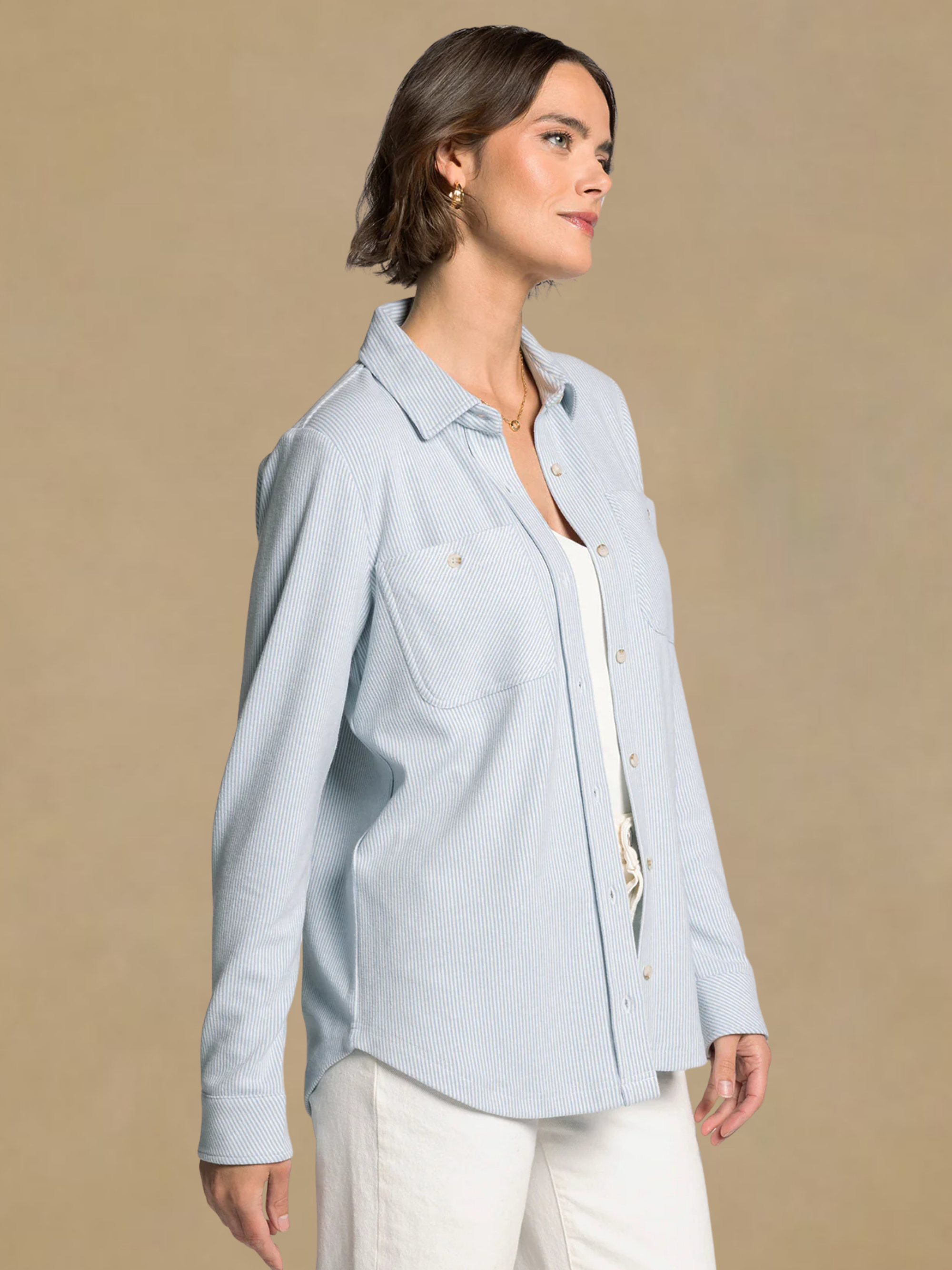 Thread & Supply Lewis Shirt - Light Blue Stripe