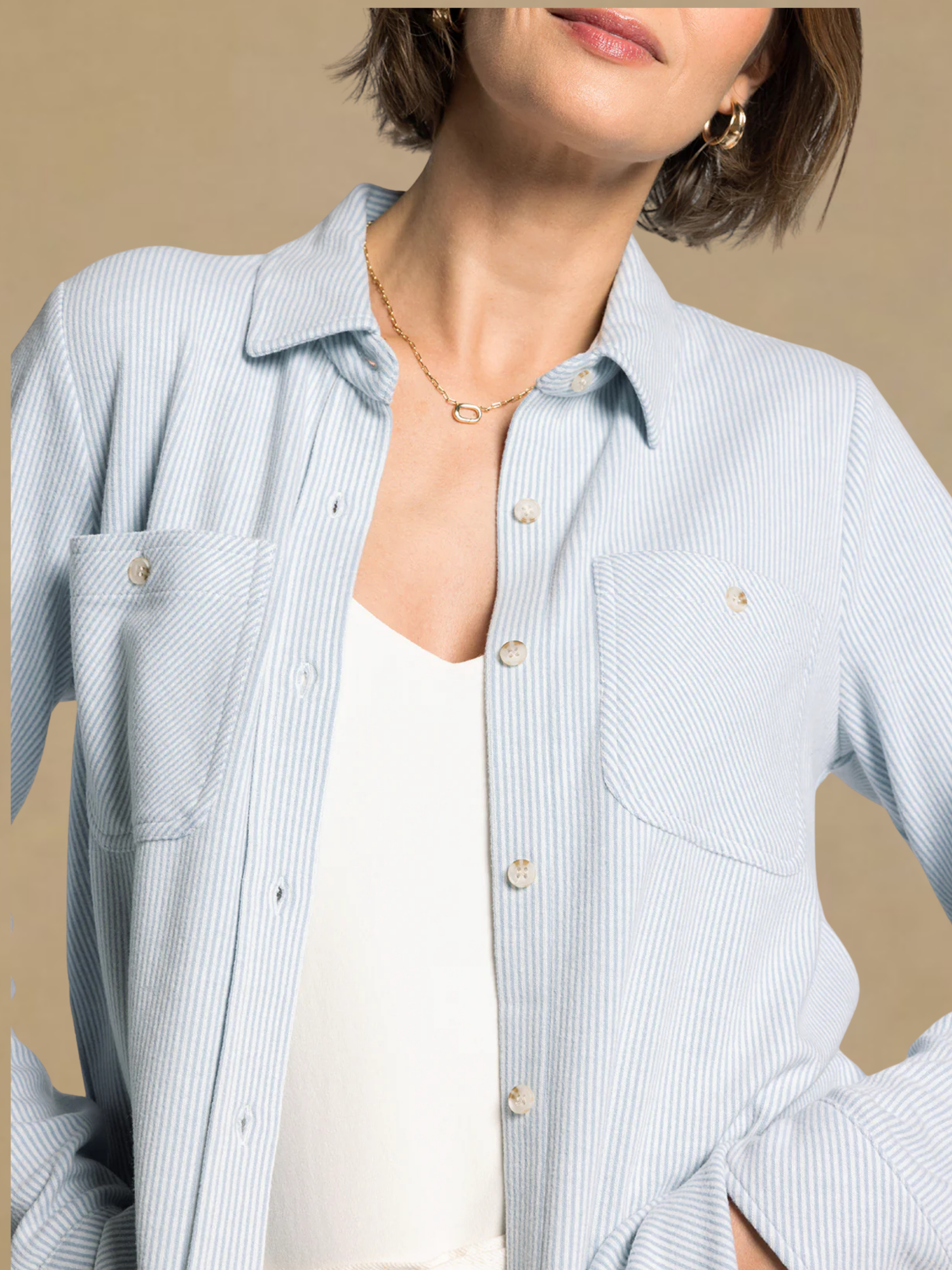 Thread & Supply Lewis Shirt - Light Blue Stripe