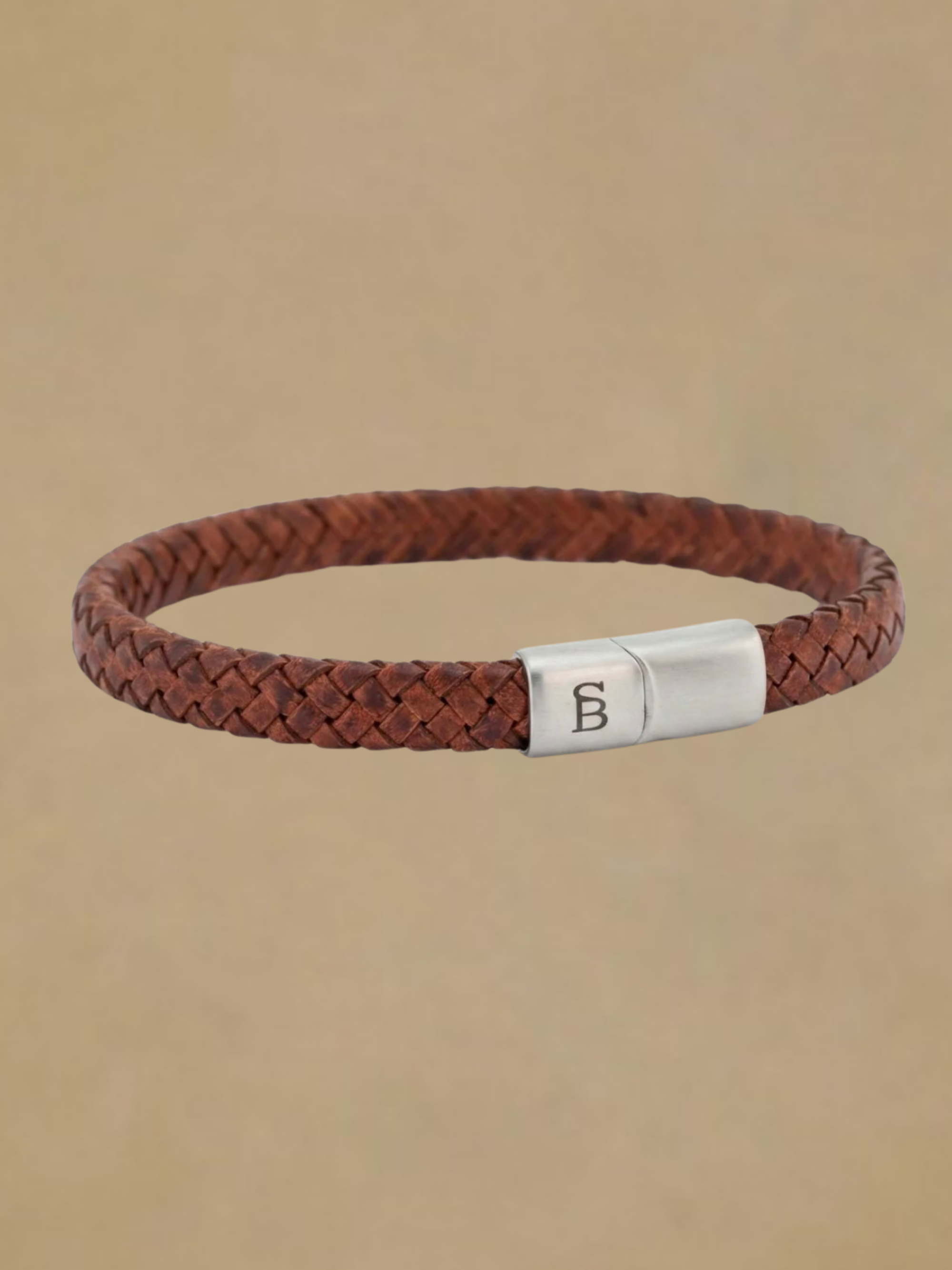 Steel & Barnett Leather Bracelet- Caramel