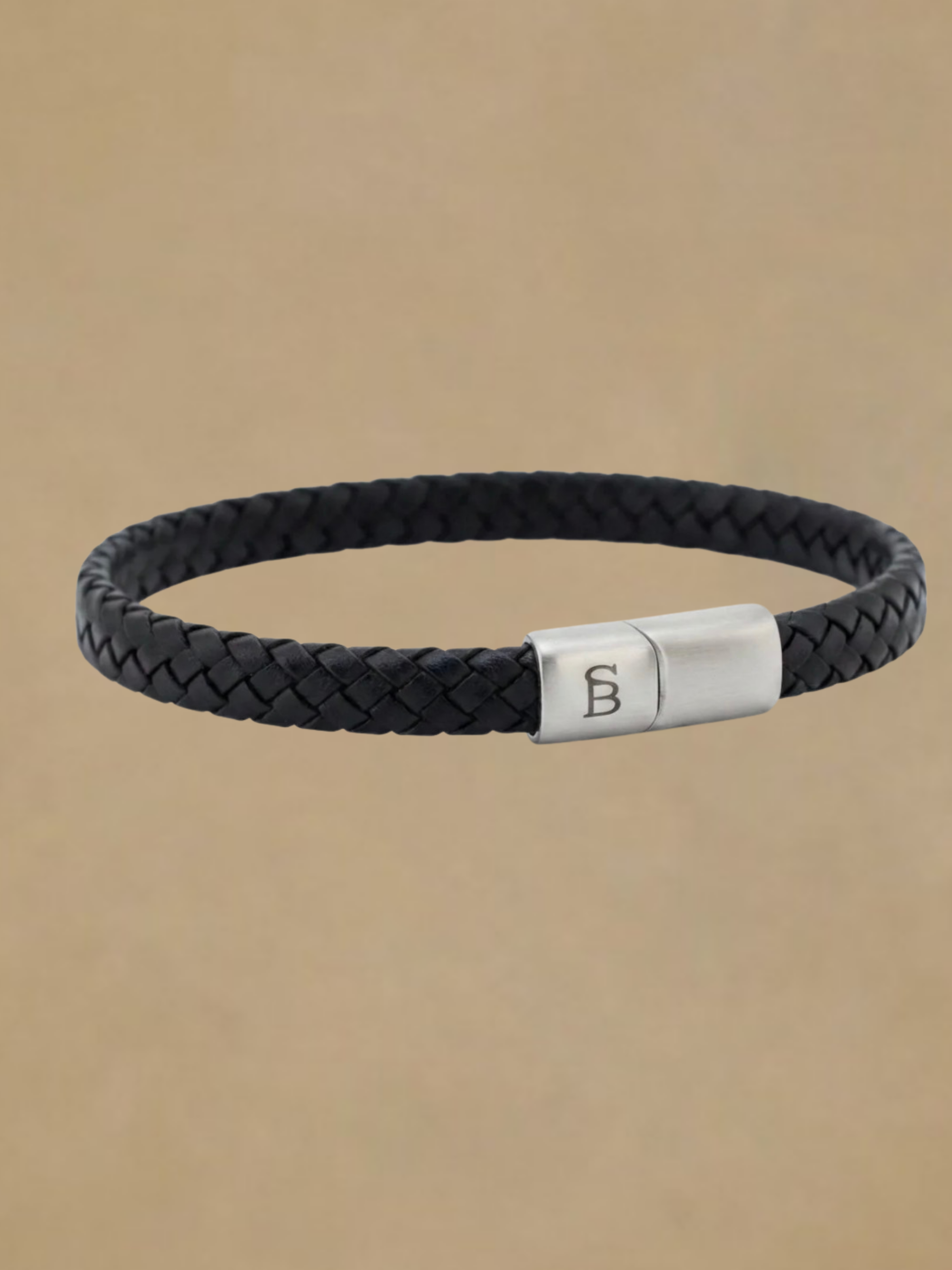 Steel & Barnett Leather Bracelet- Black