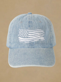 American Flag Hat - Washed Denim
