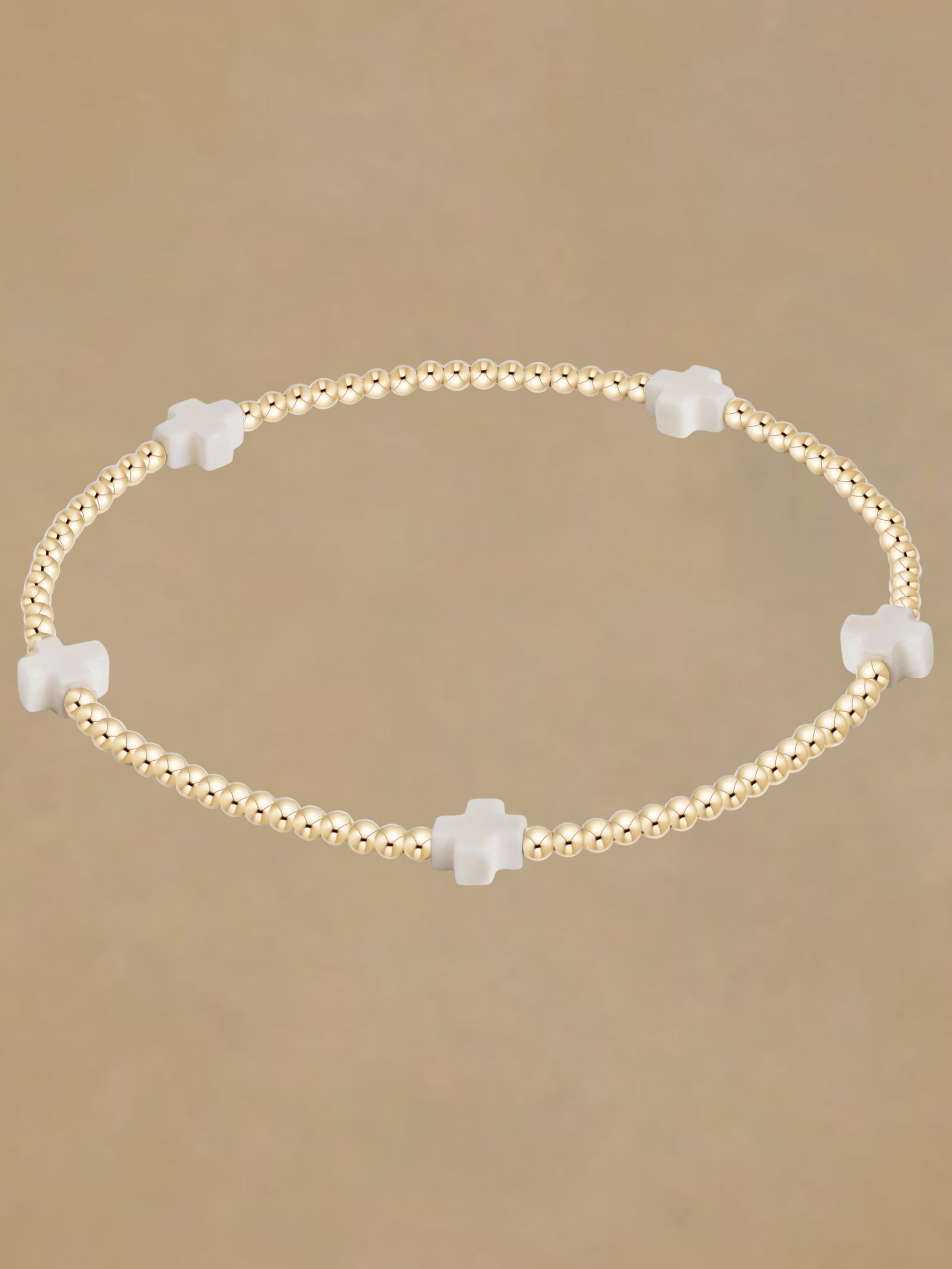 ENewton Signature Cross Small Bracelet - Off White