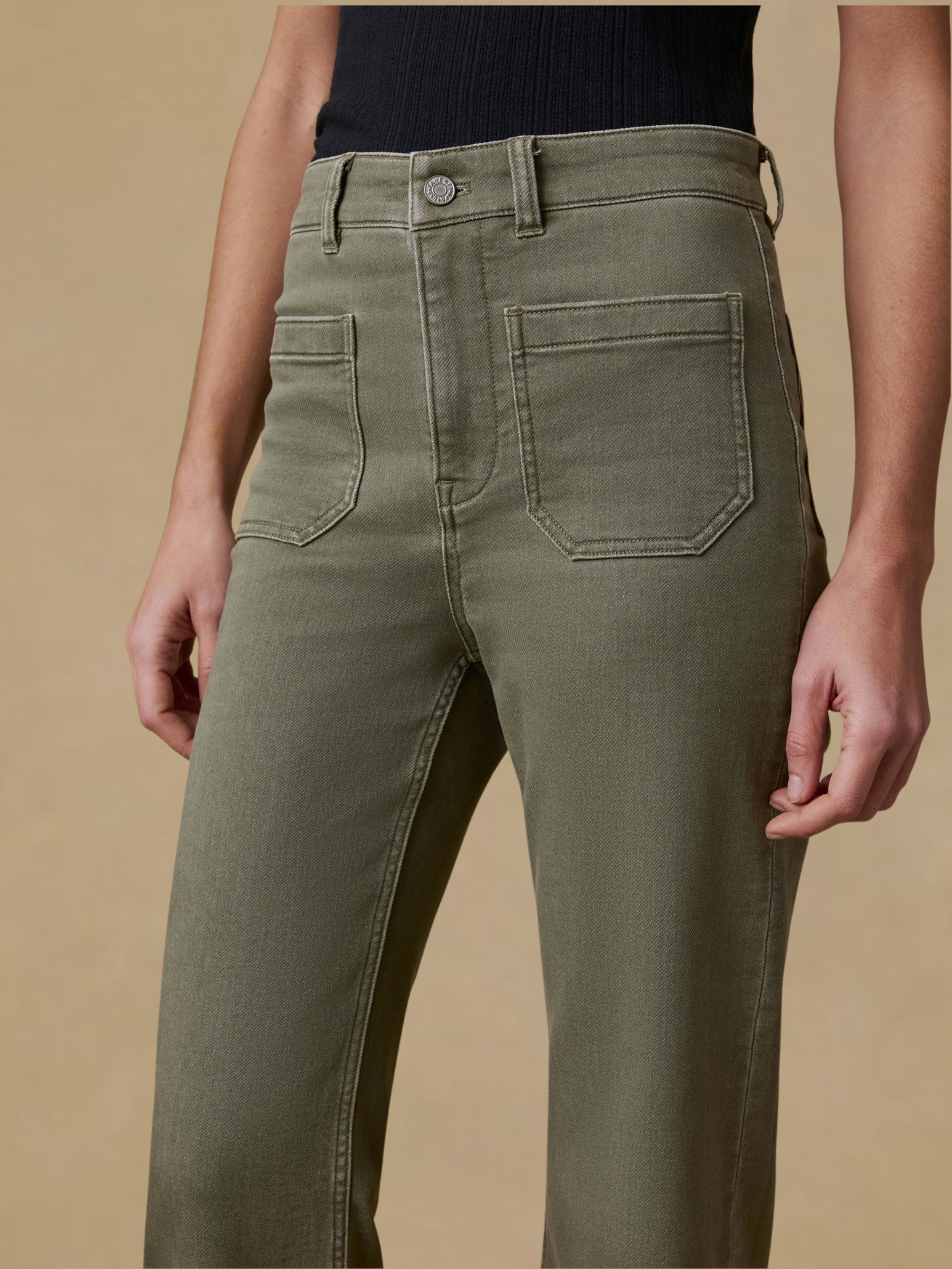 Faherty Stretch Terry Patch Pant - Island Olive