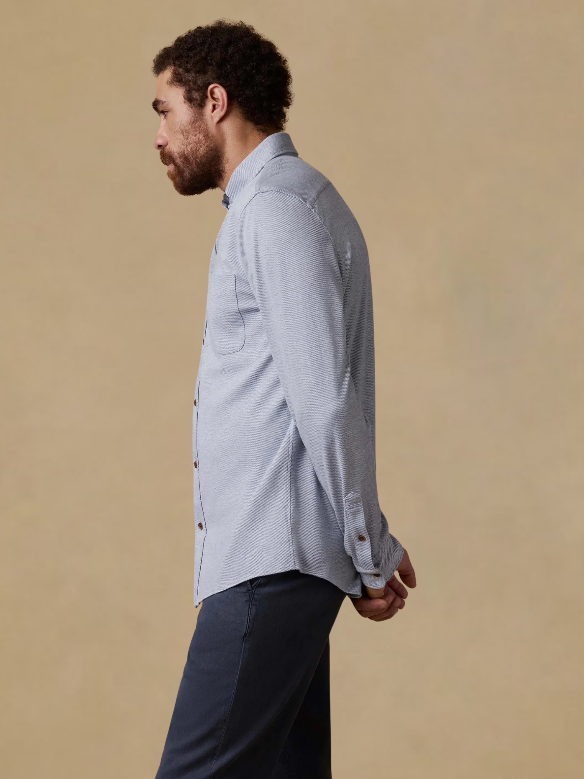 Faherty Coastline Knit Shirt - Oceanside Blue