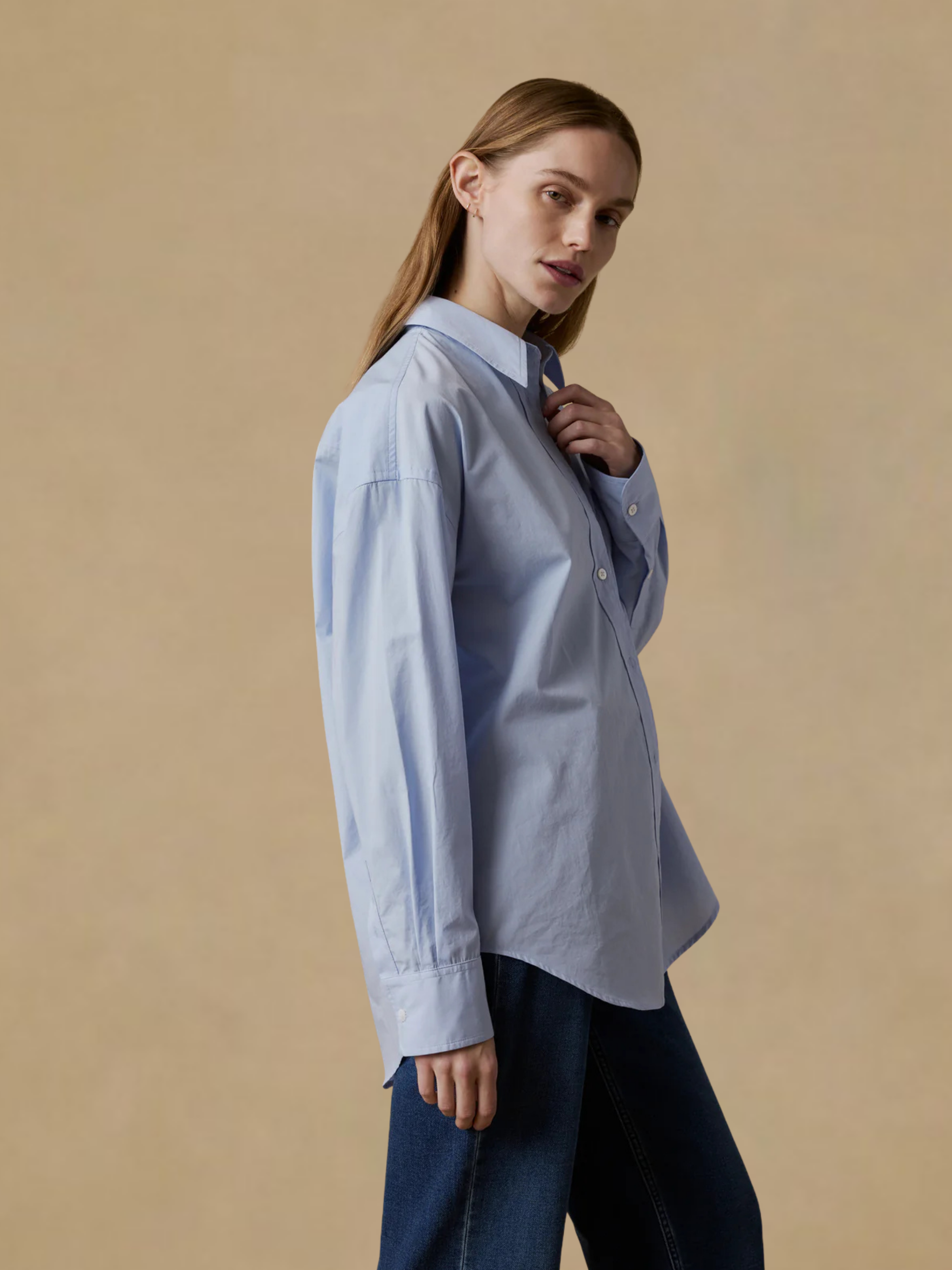 Faherty Coastal Poplin Shirt - Blue Current