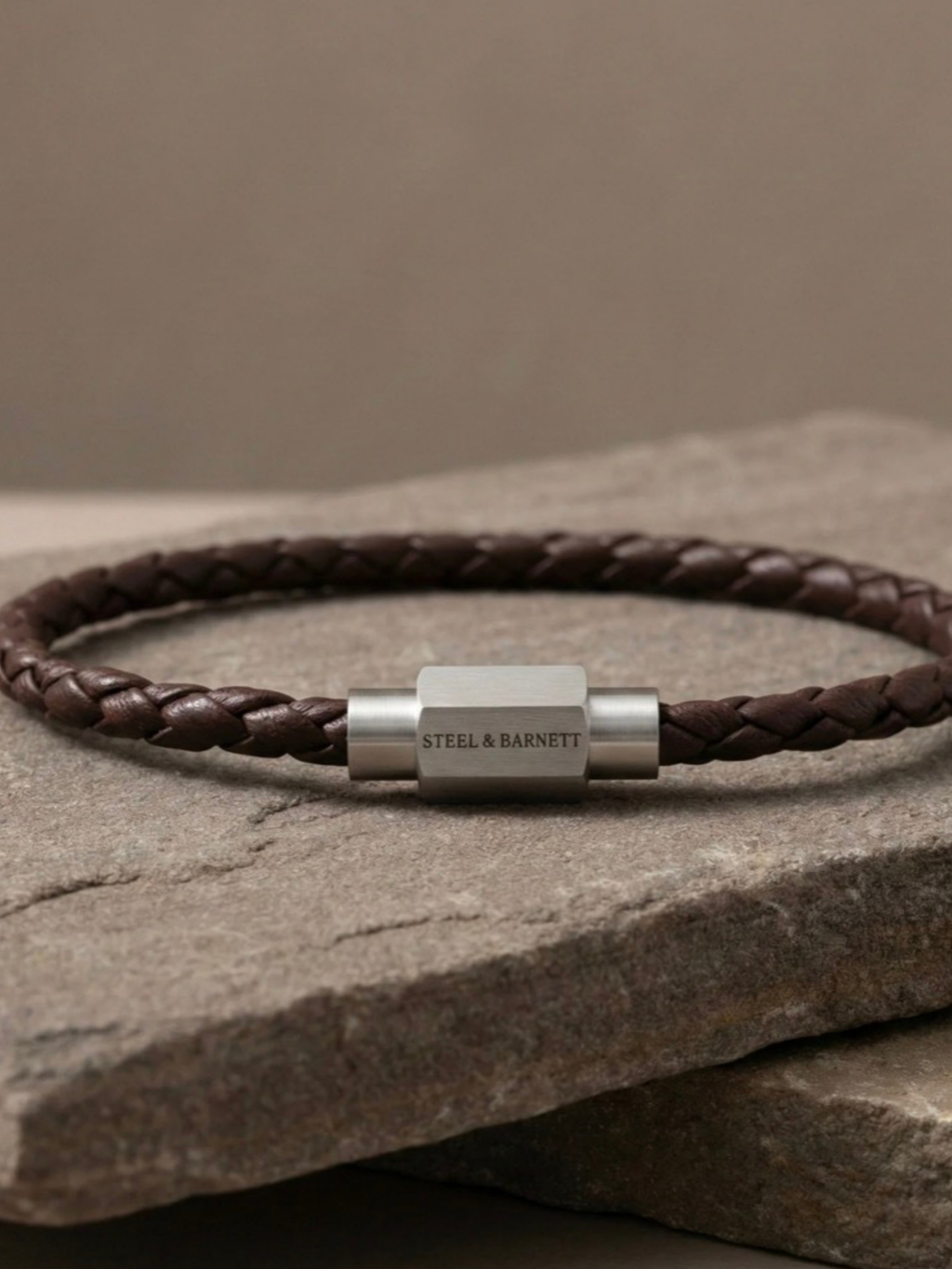 Steel & Barnett Leather Bracelet - Brown