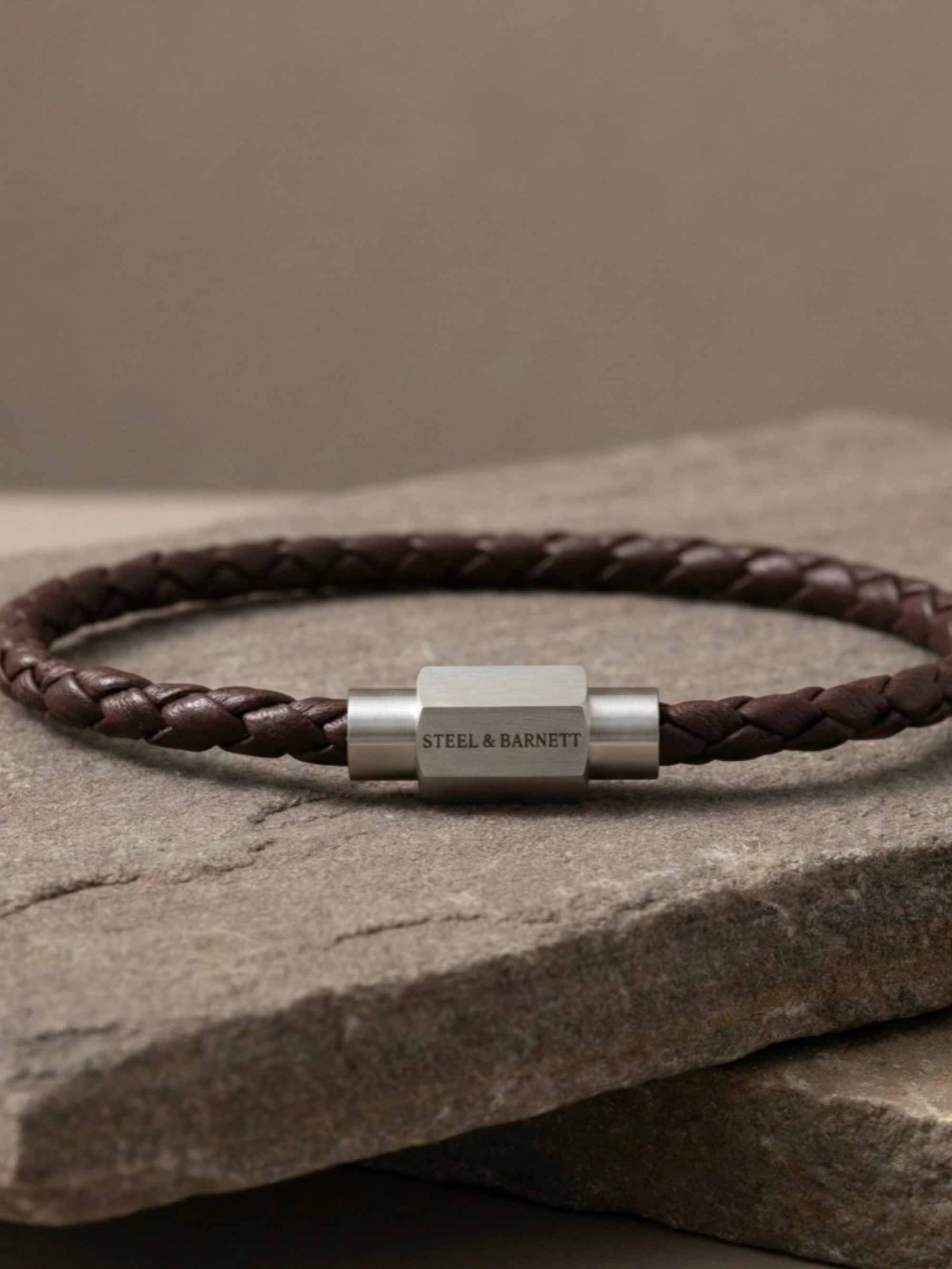 Steel & Barnett Leather Bracelet - Brown