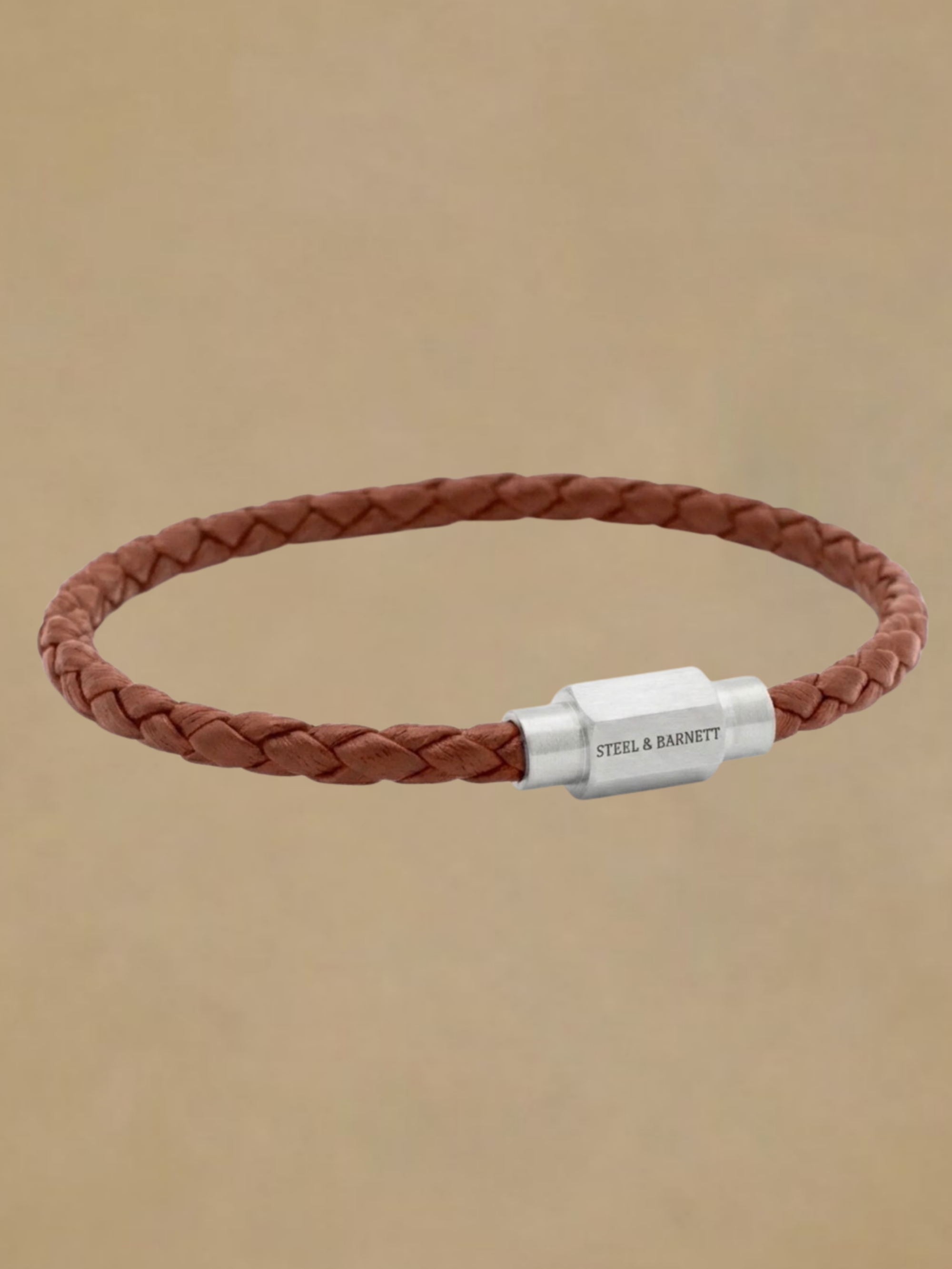 Steel & Barnett Leather Bracelet - Peanut