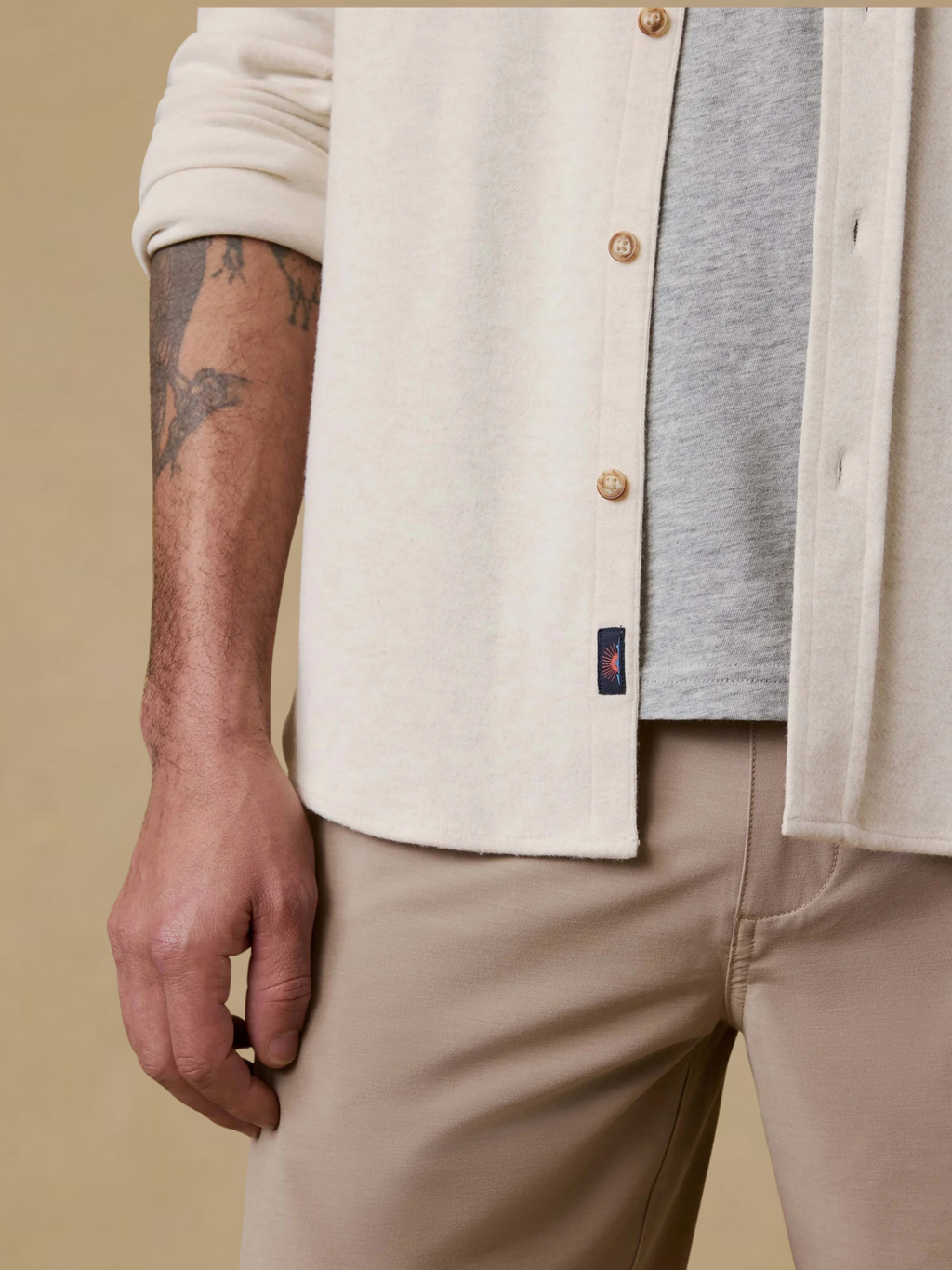 Faherty Legend Sweater Shirt- Off White
