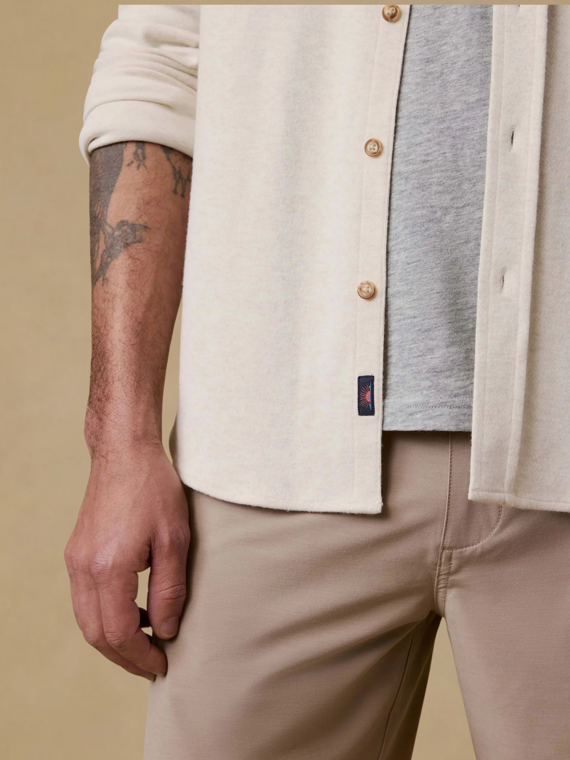 Faherty Legend Sweater Shirt- Off White