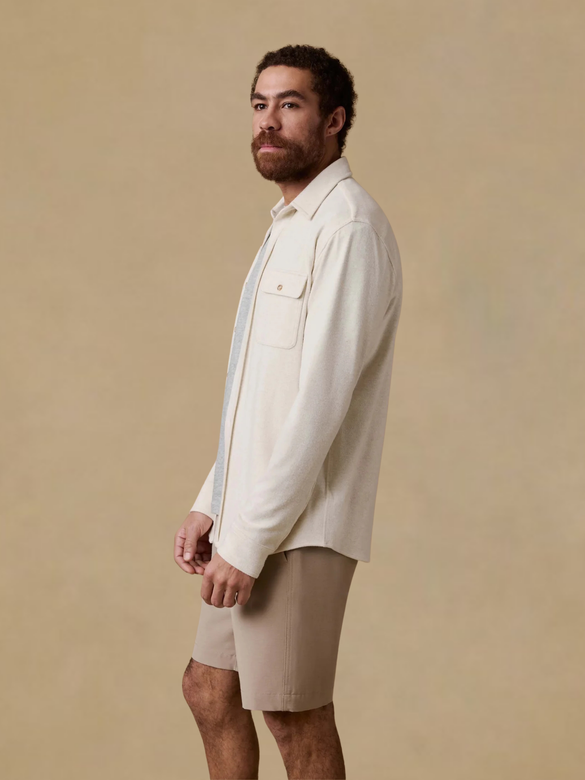 Faherty Legend Sweater Shirt- Off White