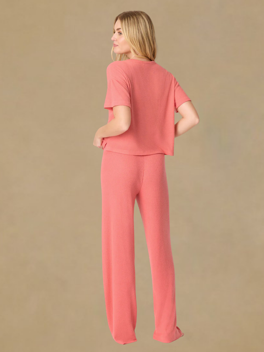 PJ Salvage Textured Long Lounge Set - Sunset Rose