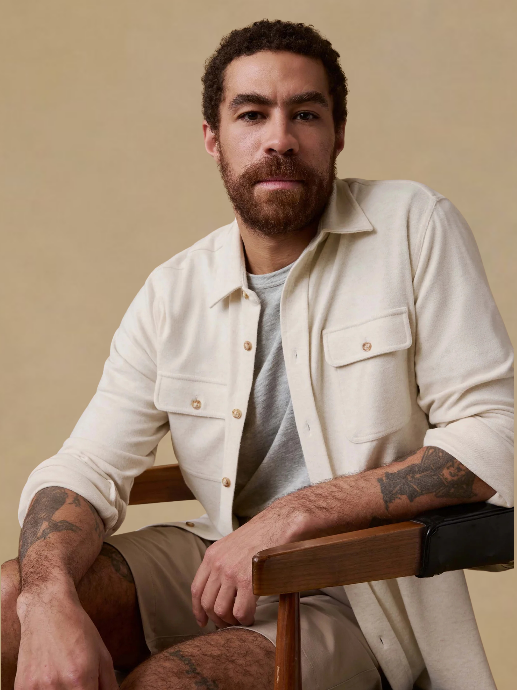Faherty Legend Sweater Shirt- Off White