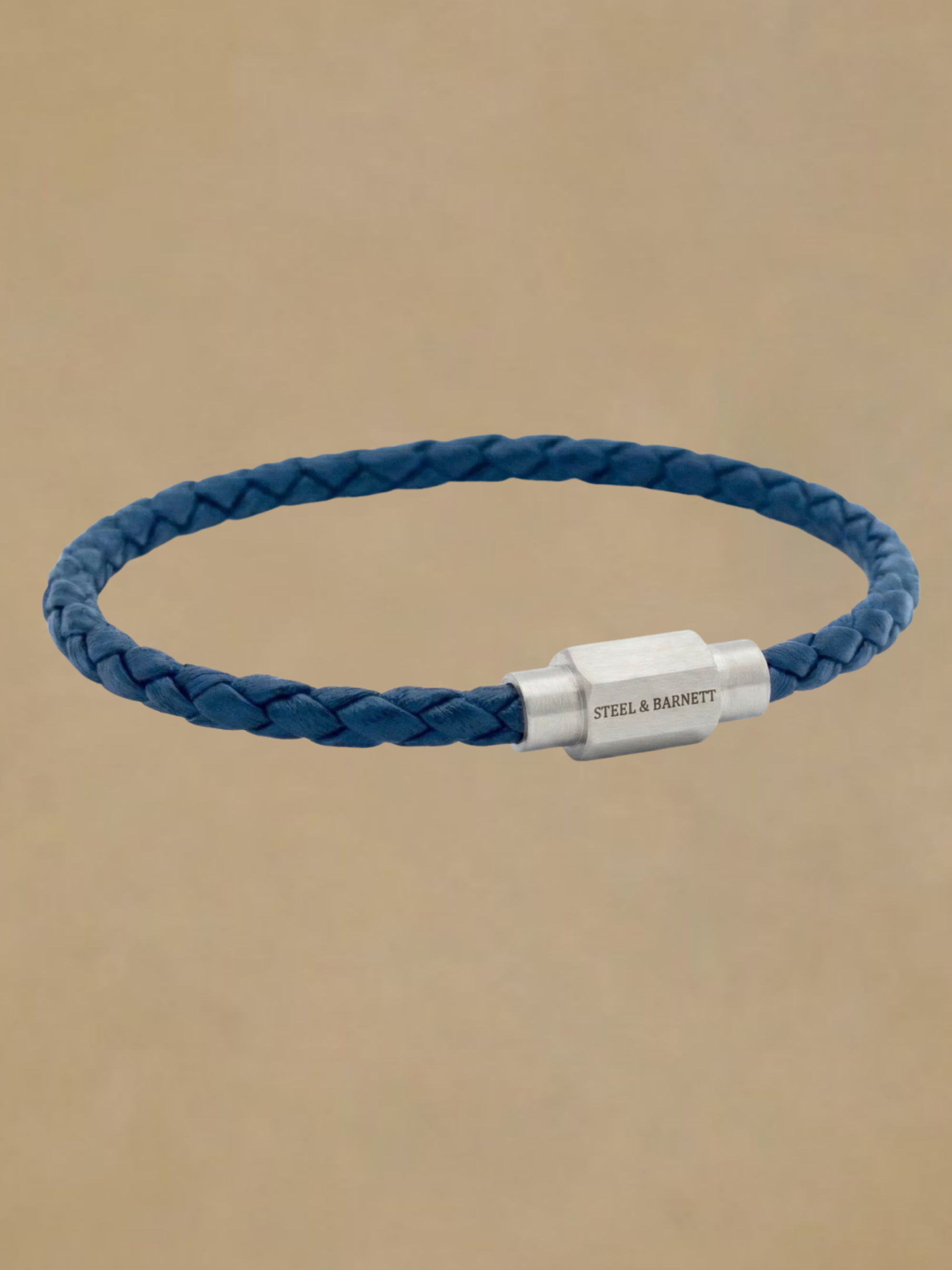 Steel & Barnett Leather Bracelet- Jean Blue