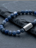 Steel & Barnett Stone Bracelet - Matte Sodalite