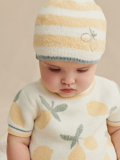 Barefoot Dreams CozyChic Lite Lemon Stripe Beanie