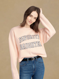 Favorite Daughter Cropped Collegiate Sweatshirt - Pink