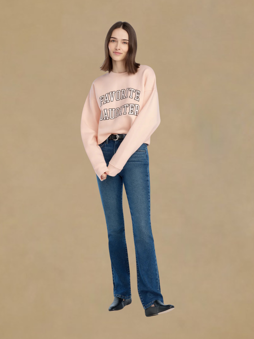 Favorite Daughter Cropped Collegiate Sweatshirt - Pink