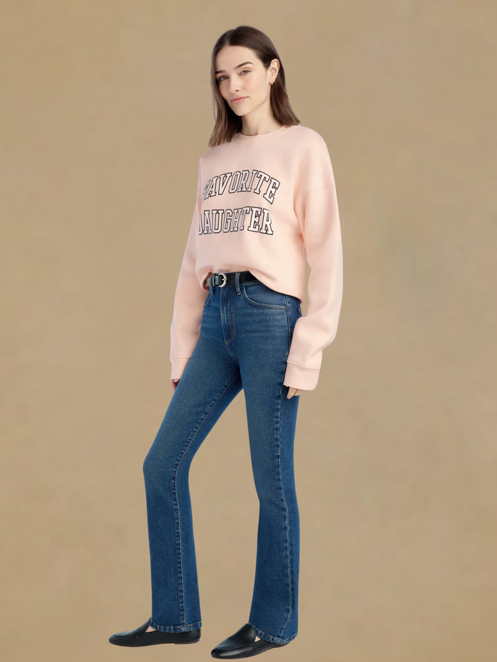 Favorite Daughter Cropped Collegiate Sweatshirt - Pink