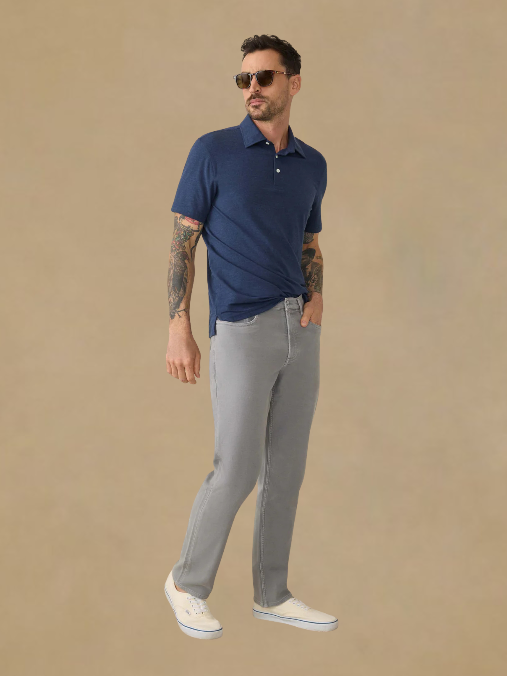 Faherty Stretch Terry 5 Pocket Pant - Iron