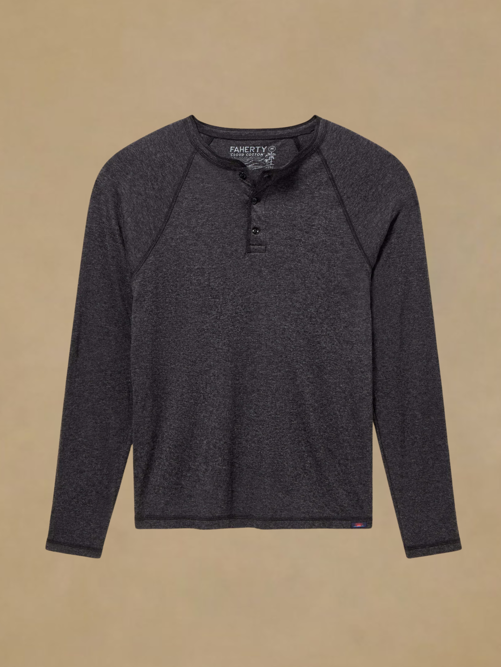 Faherty Cloud Henley - Charcoal Heather