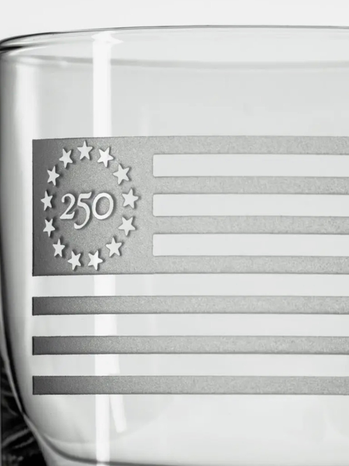 America 250 Betsy Ross Flag 10oz Whiskey Glass