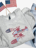 Lobster Patchwork Embroidered Sweatshirt