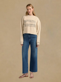 Favorite Daughter Cropped Collegiate Sweatshirt - French Oak