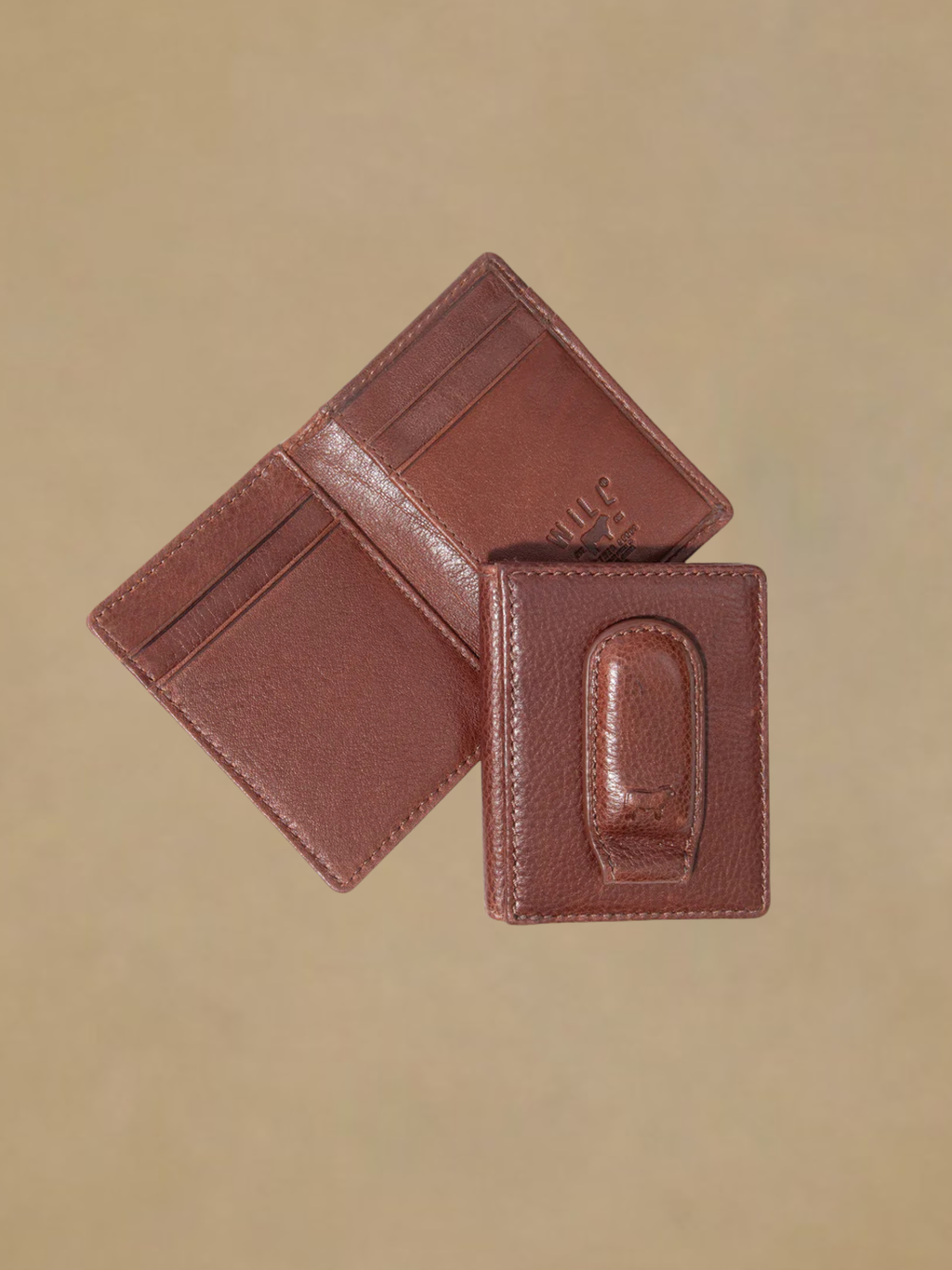 Will Money Clip Front Pocket - Cognac