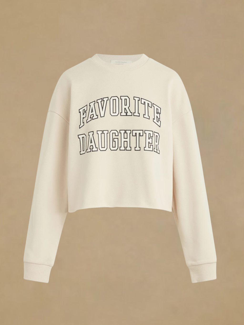 Favorite Daughter Cropped Collegiate Sweatshirt - French Oak