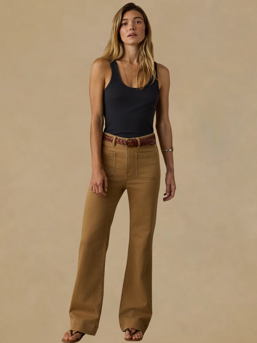 Faherty Stretch Terry Patch Pocket Pant - Elk Brown