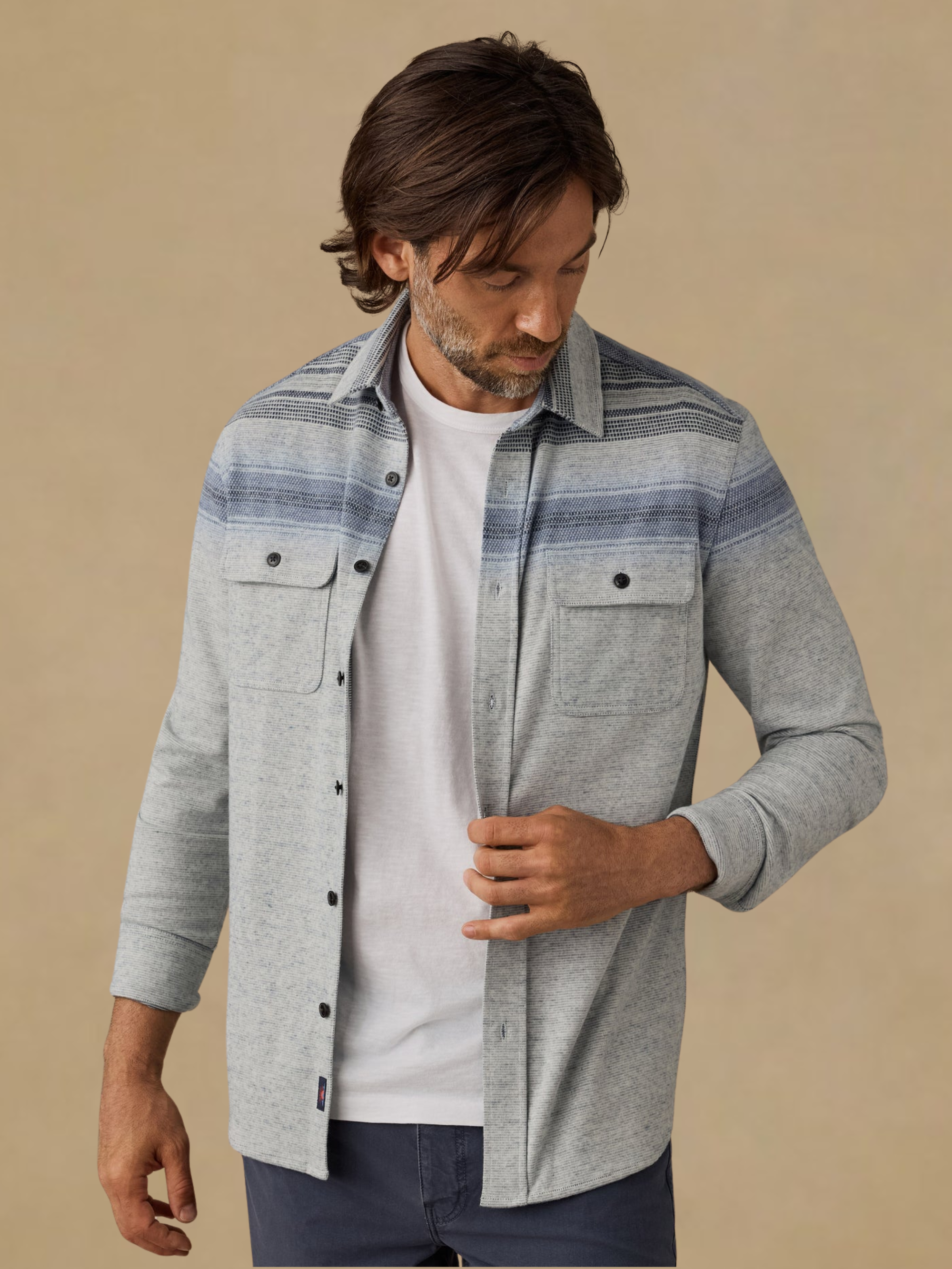 Faherty Legend Shirt - River Stone Ombre