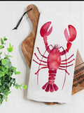 Watercolor Red Lobster Tea Towel