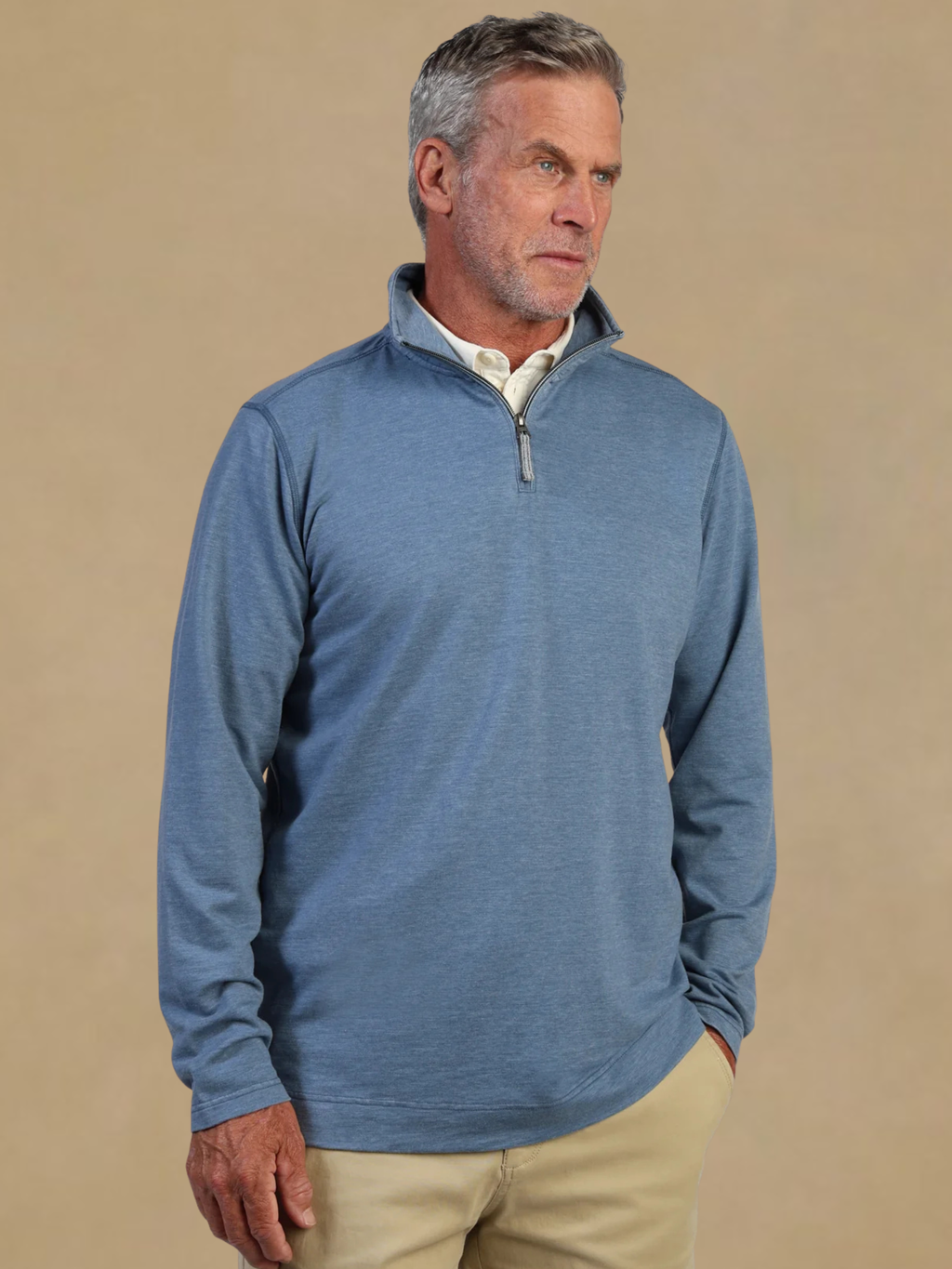 True Grit French Terry Pullover - Blue
