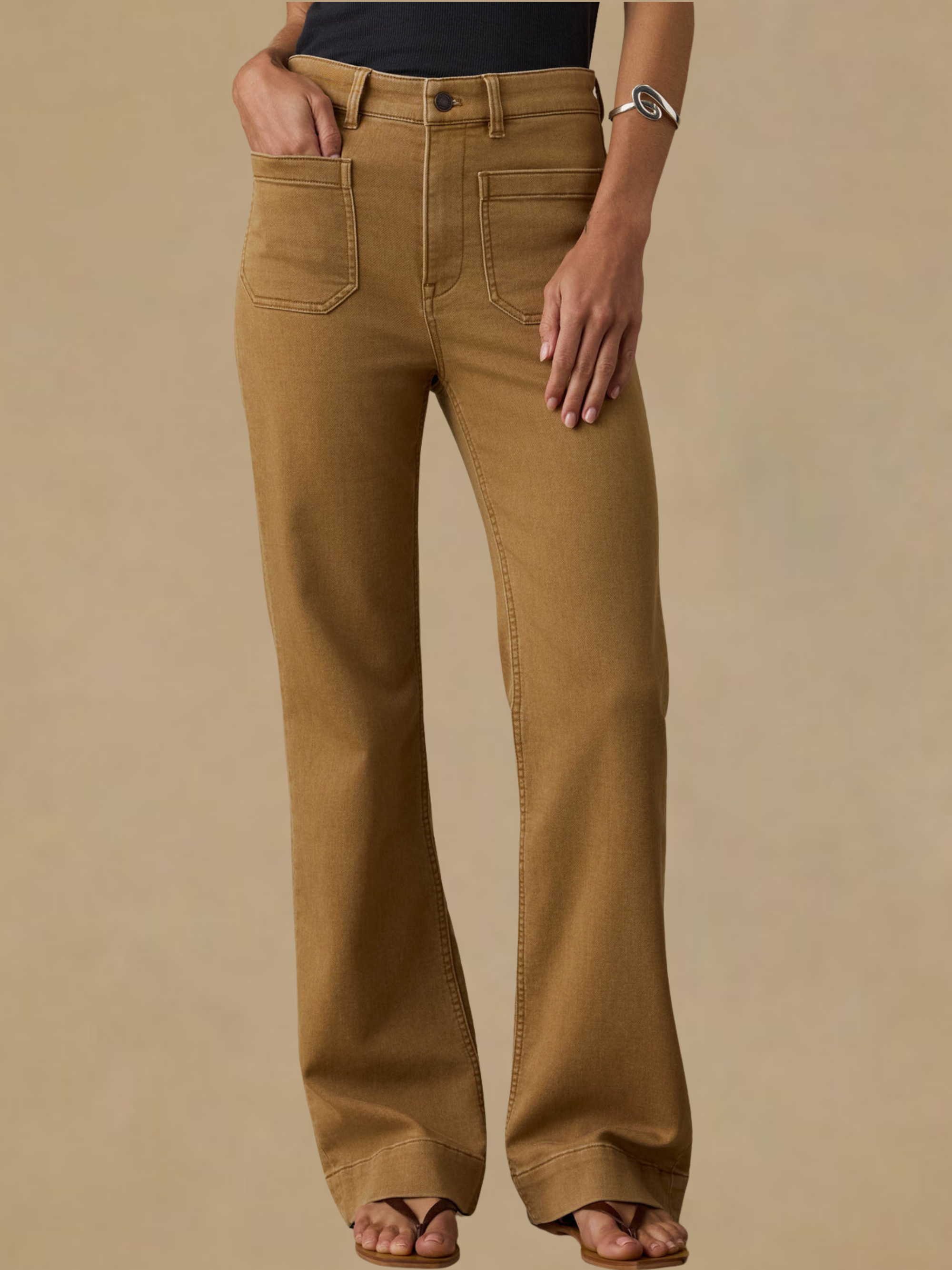 Faherty Stretch Terry Patch Pocket Pant - Elk Brown