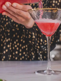 Handmade Hammered Martini Glasses with Cocktail Picks