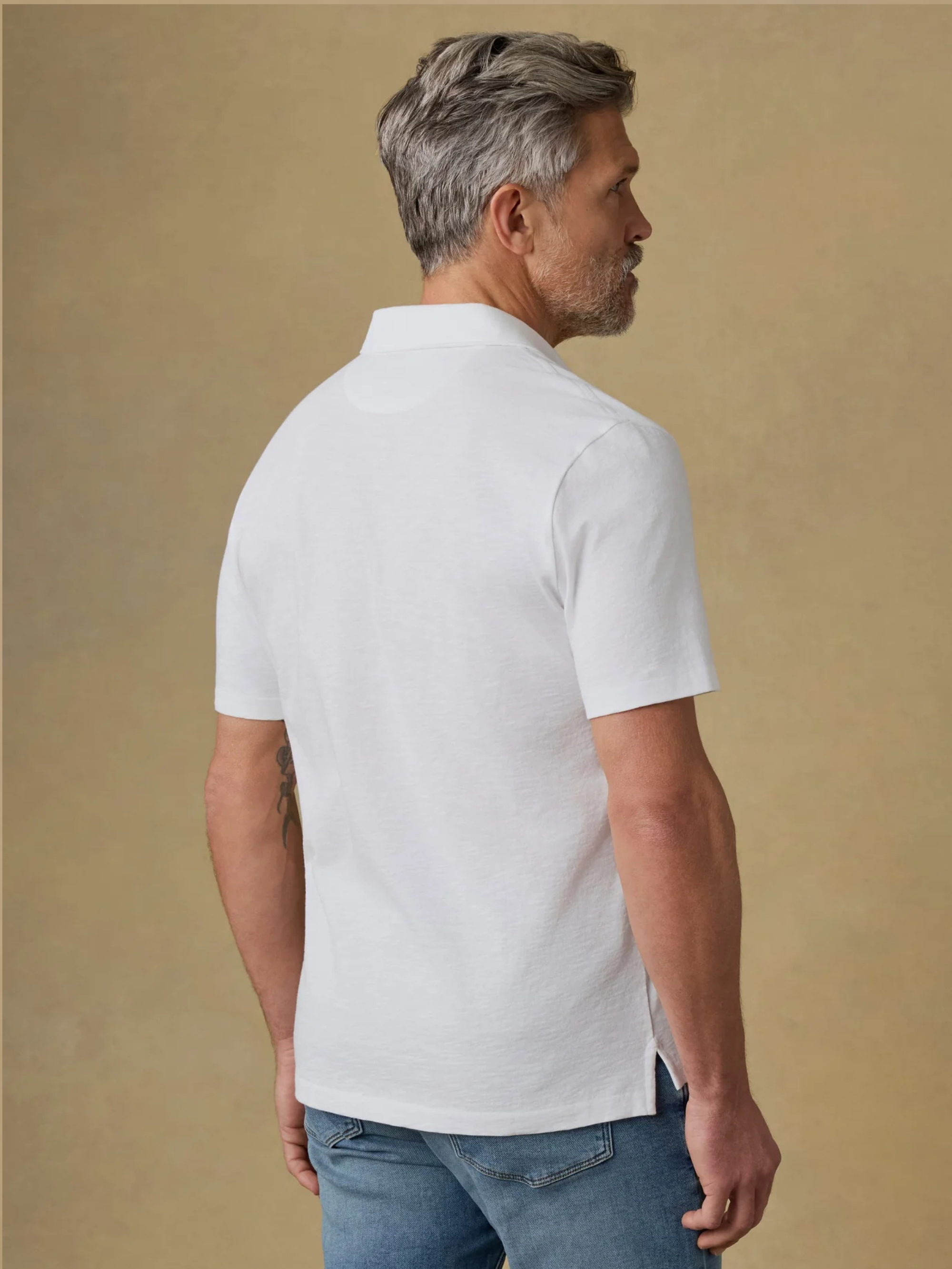 Faherty Sunwashed T-Shirt Polo - White