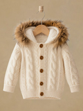 Nipperland Cable Knit Hooded Cardigan Jacket