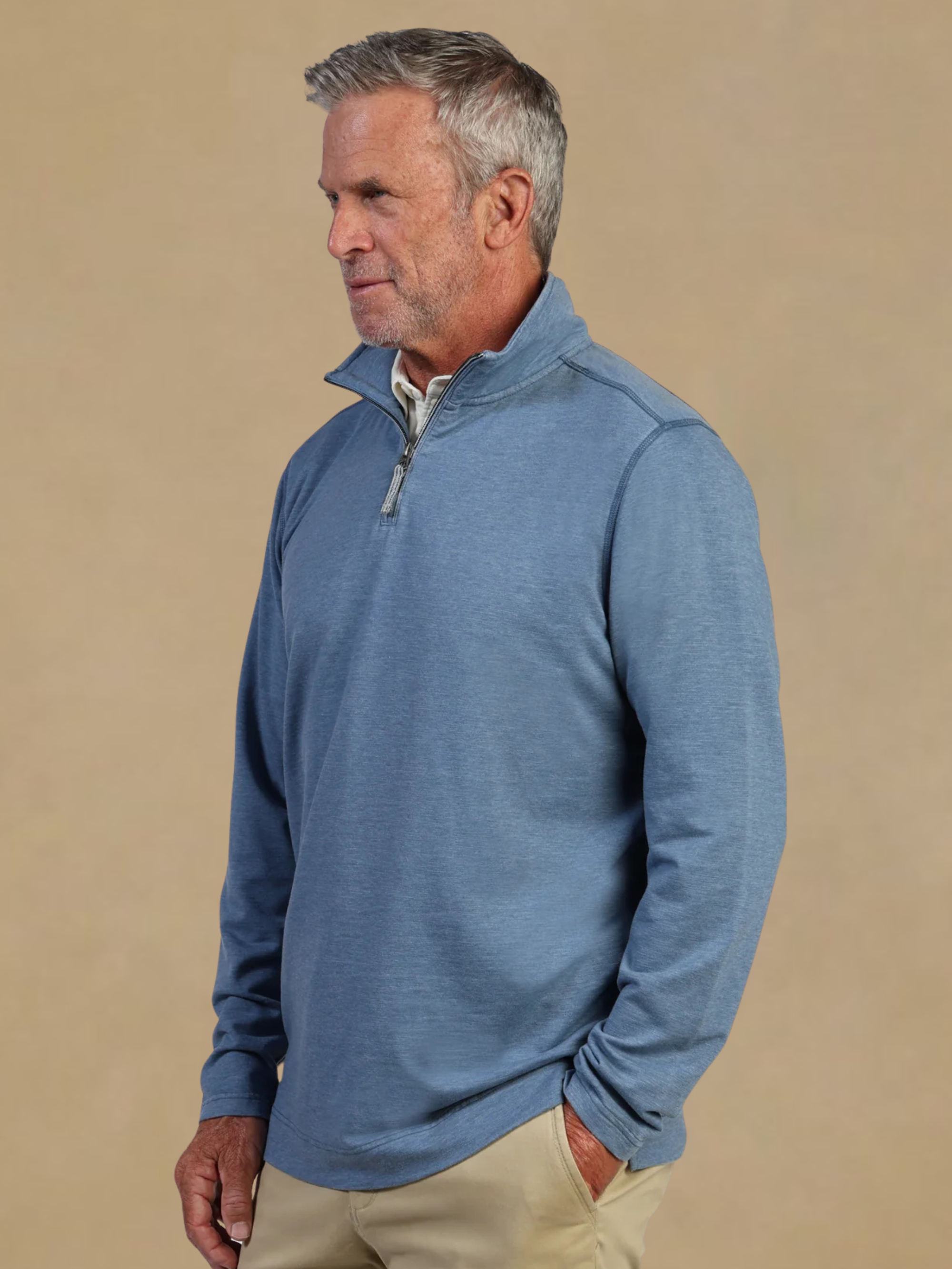 True Grit French Terry Pullover - Blue