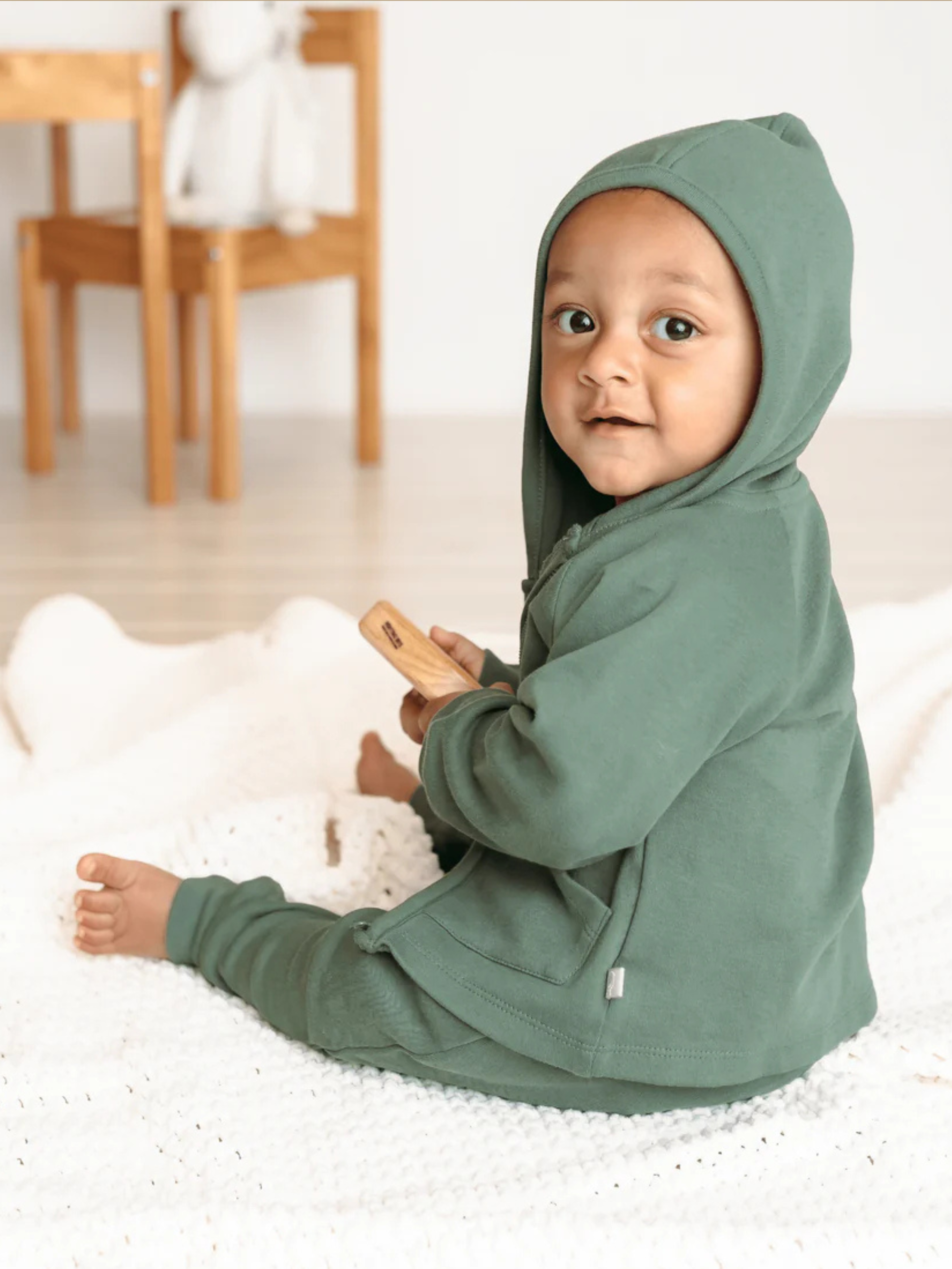 Finn + Emma Organic Hoodie-Basil