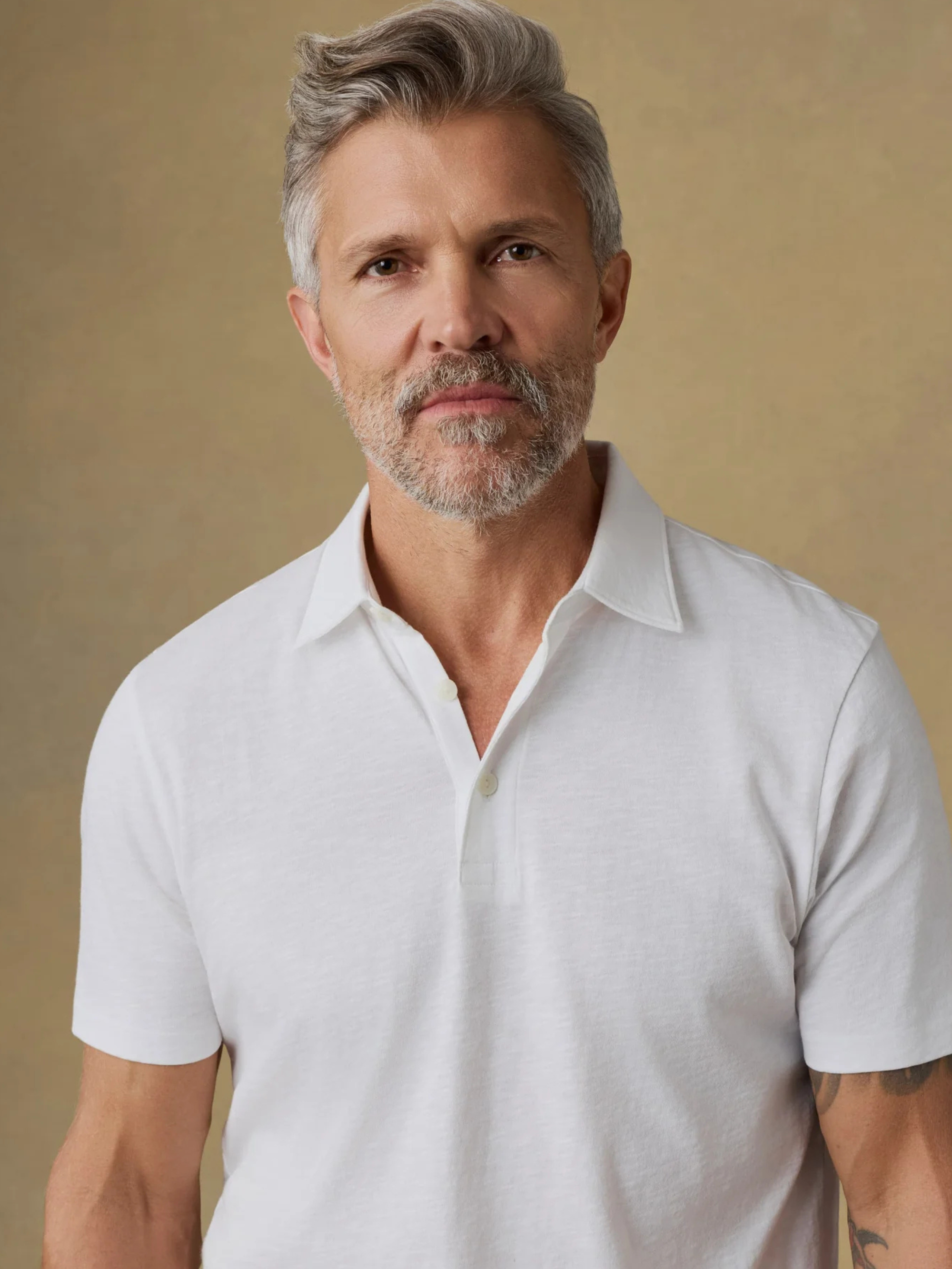 Faherty Sunwashed T-Shirt Polo - White