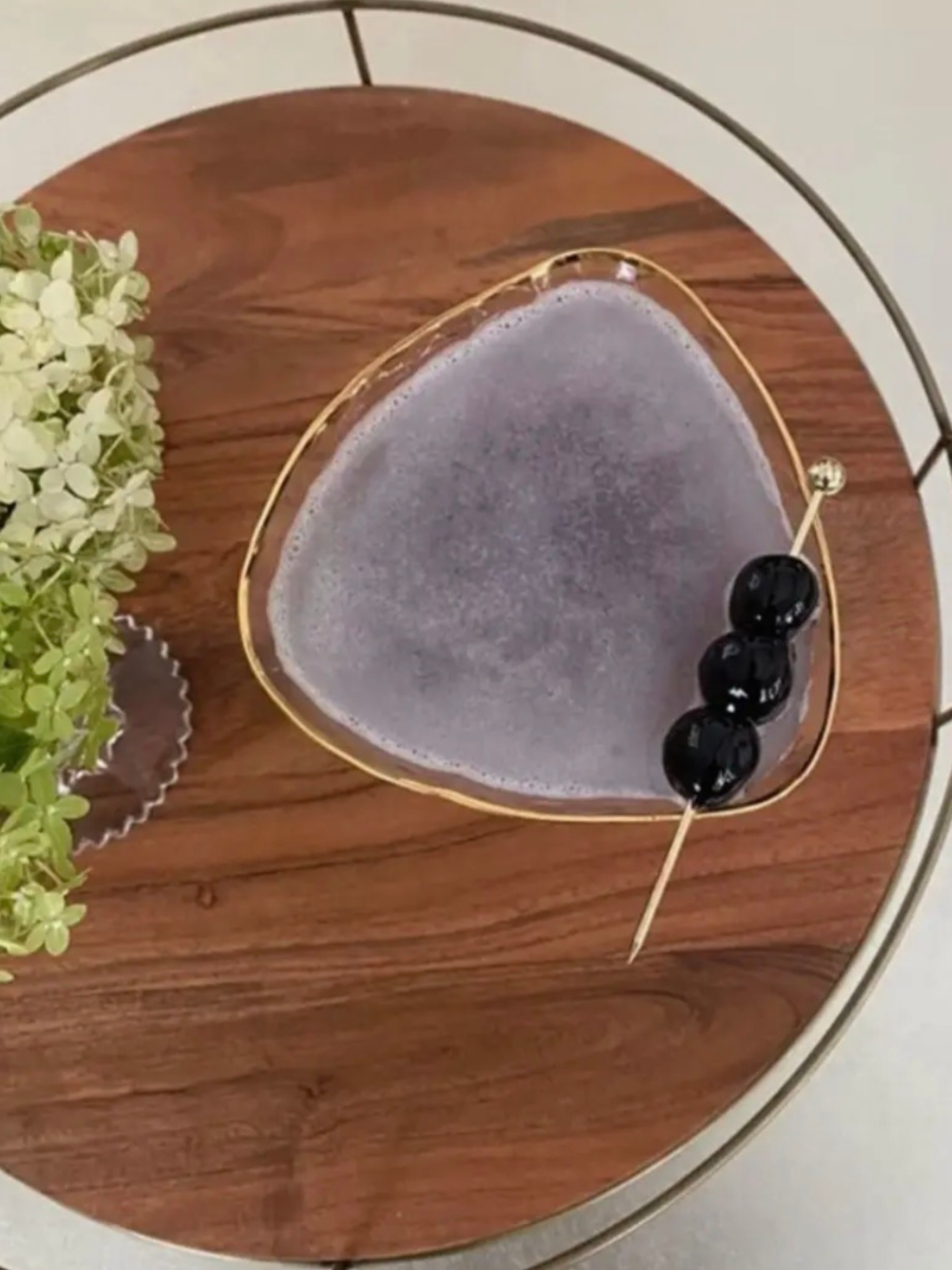 Handmade Hammered Martini Glasses with Cocktail Picks