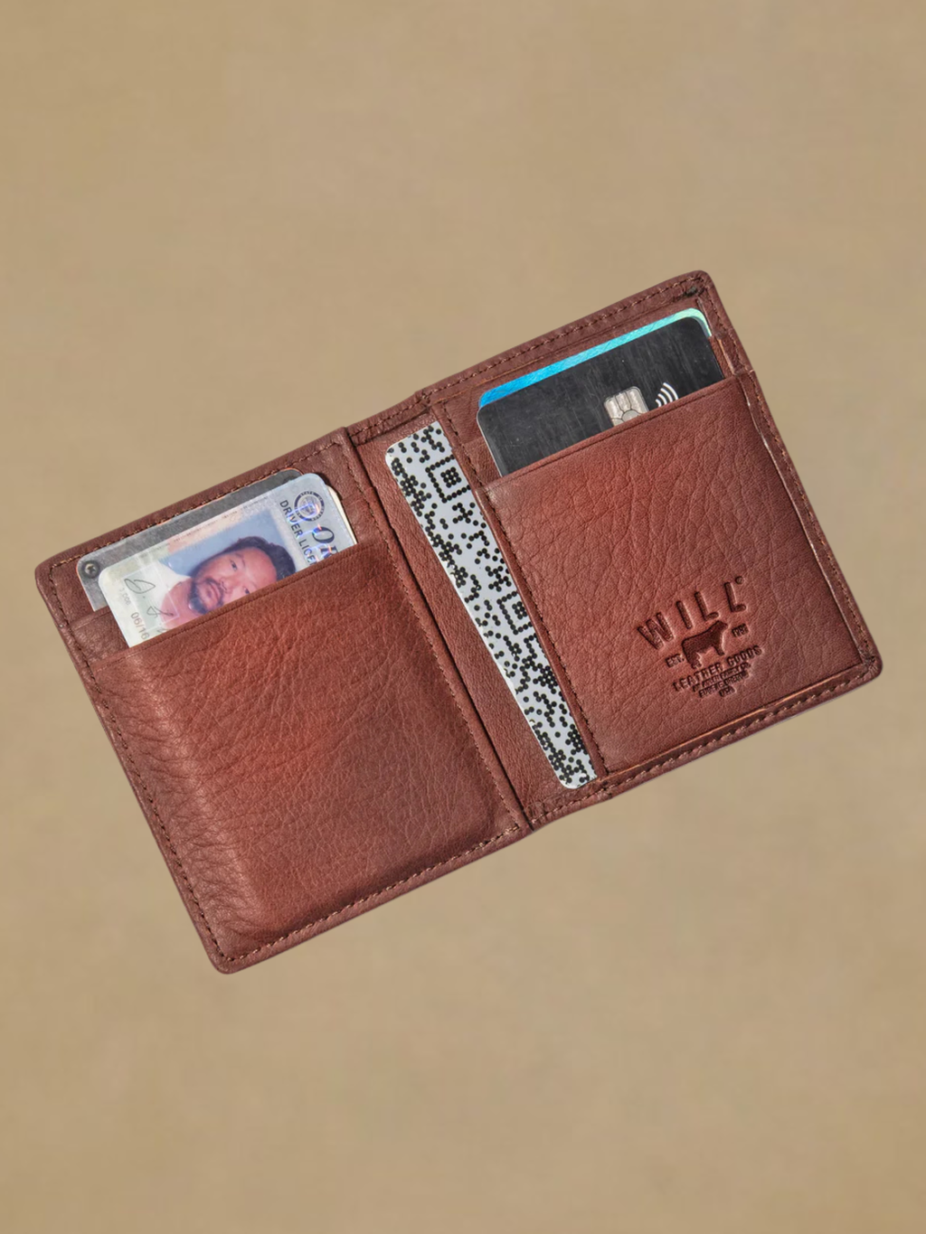 Will Money Clip Front Pocket - Cognac