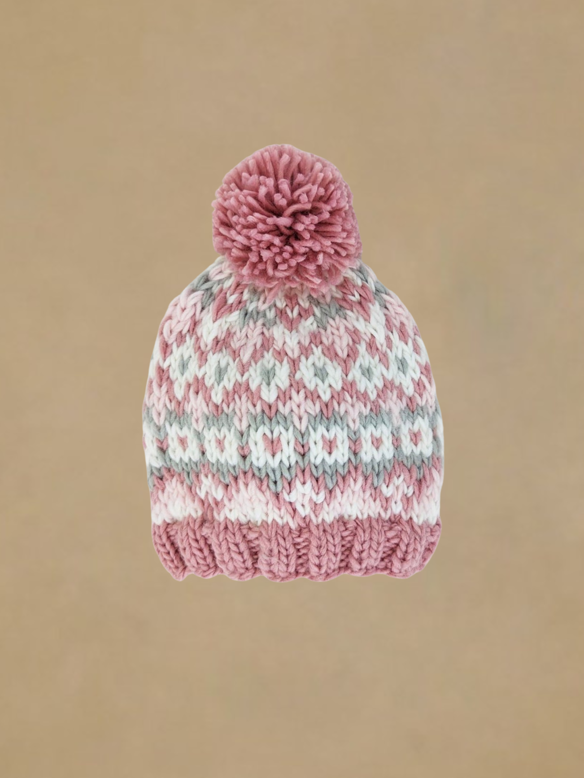 Huggalugs Fairisle Rosy Beanie Hat
