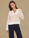 Gentle Fawn Xander V-Neck Sweater - Cream
